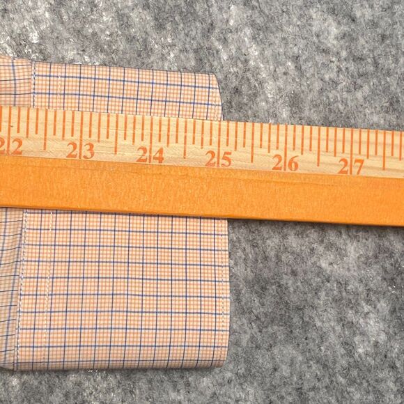 Levinas Showcase Tailored Fit Long Sleeve Button Up Shirt XL French Cuffs Pink - Picture 9 of 9